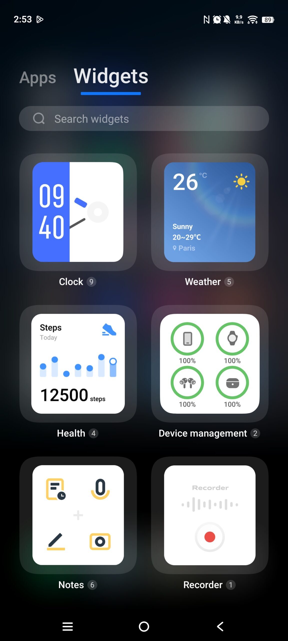 Widgets vivo OriginOS 6