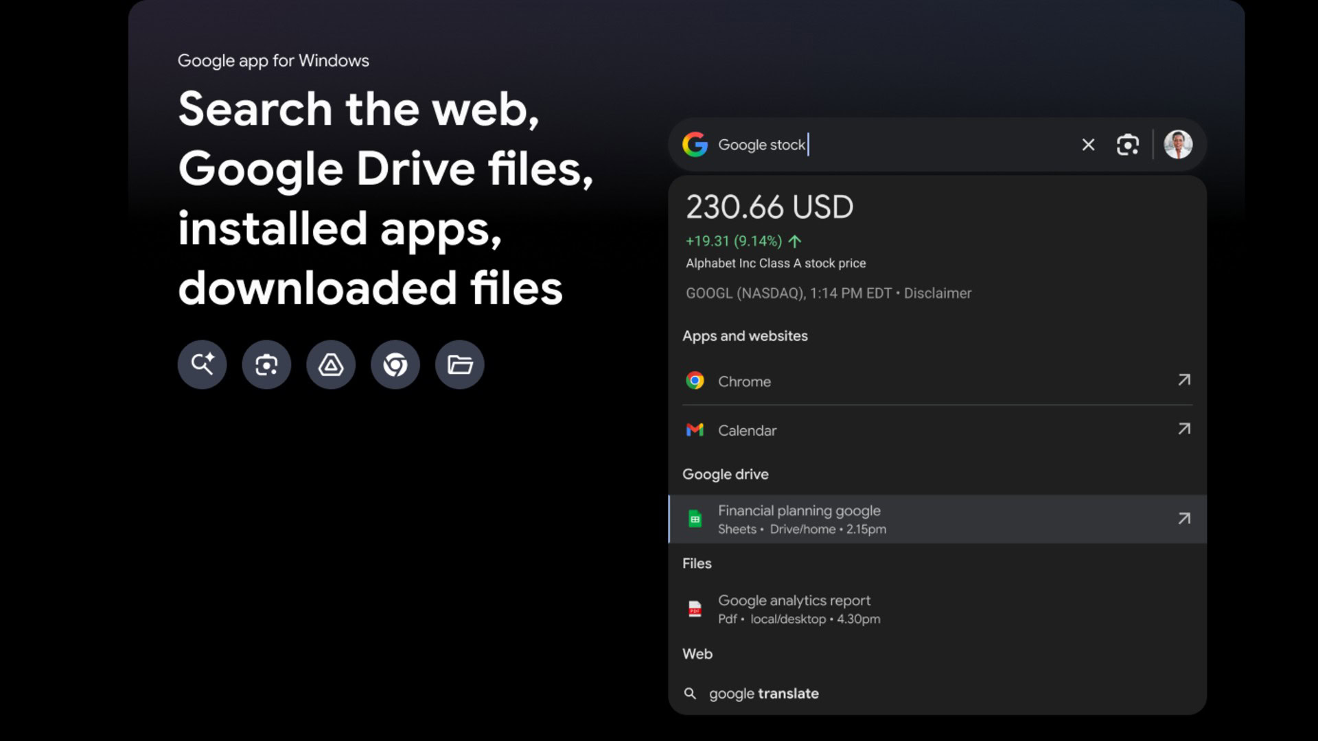 Aplicativo Google para Windows