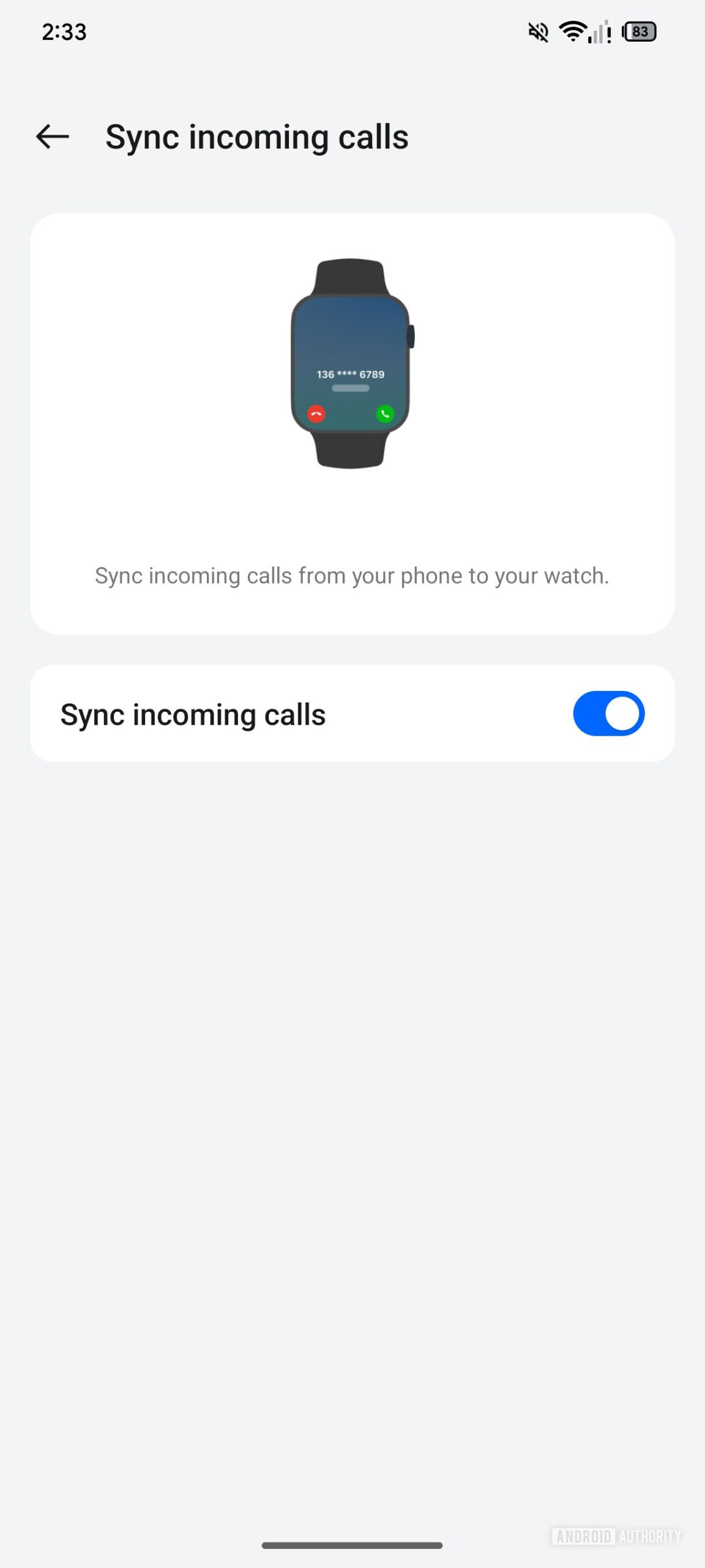 Chamadas recebidas OHealth Sync Apple Watch