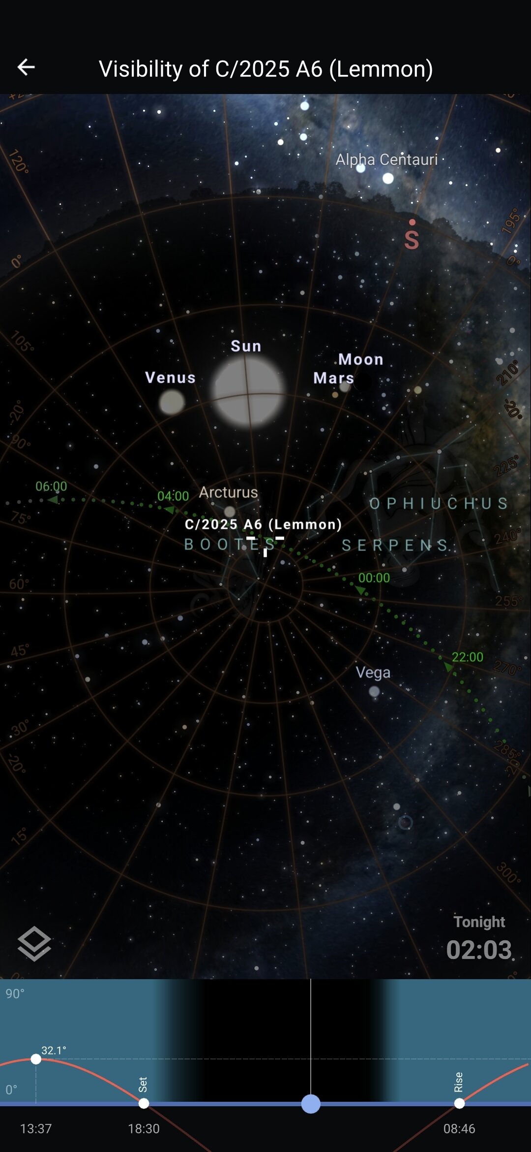 captura de tela do Stellarium 1