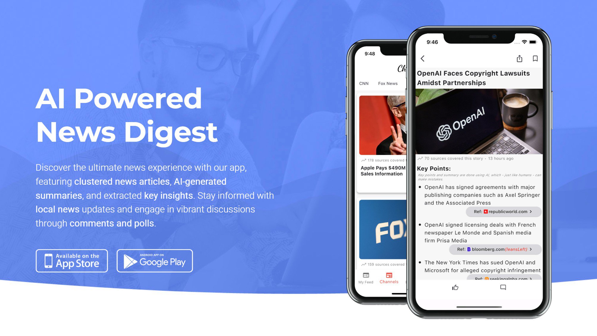 Aplicativo de notícias LetMeKnow AI