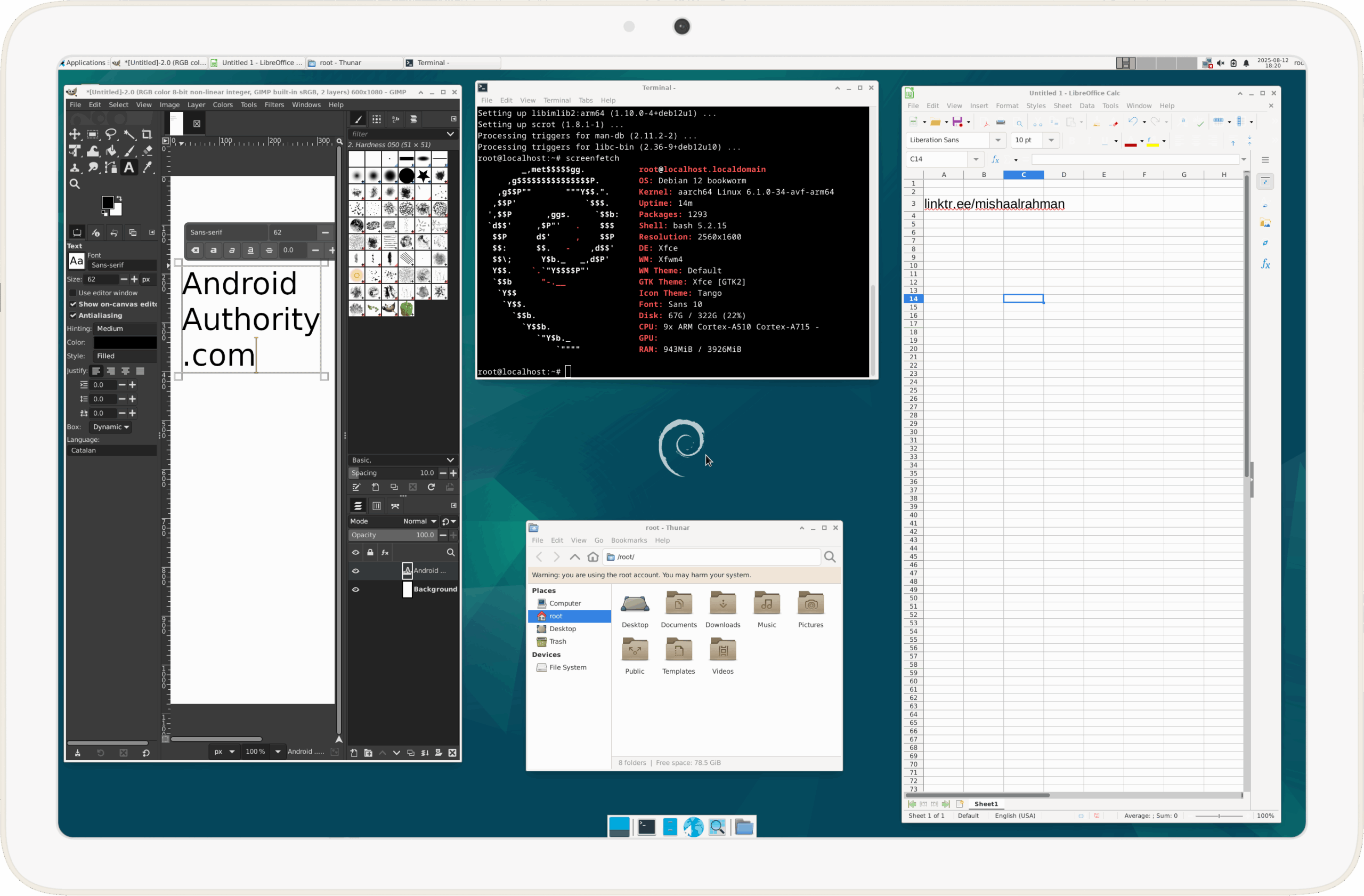 Desktop XFCE em um dispositivo Pixel via Terminal Linux Desktop XFCE em um dispositivo Pixel via Terminal Linux