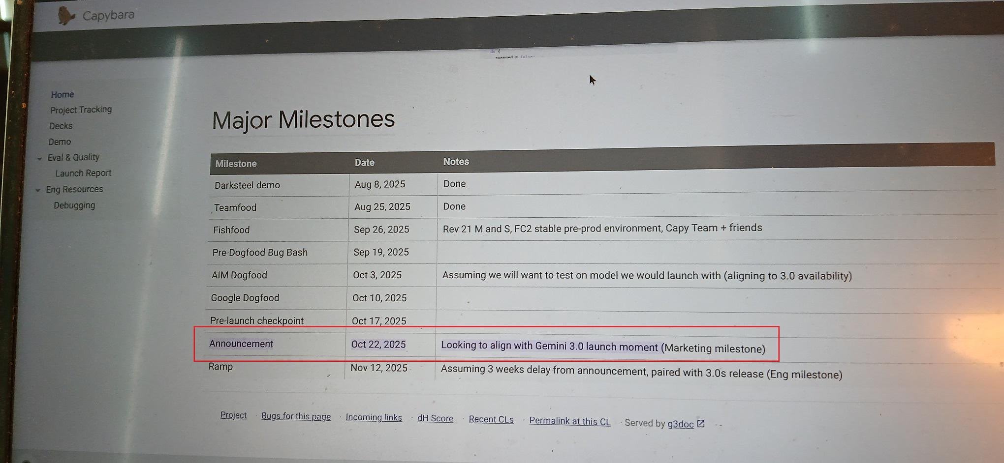 Vazamento da data de lançamento do Gemini 3.0