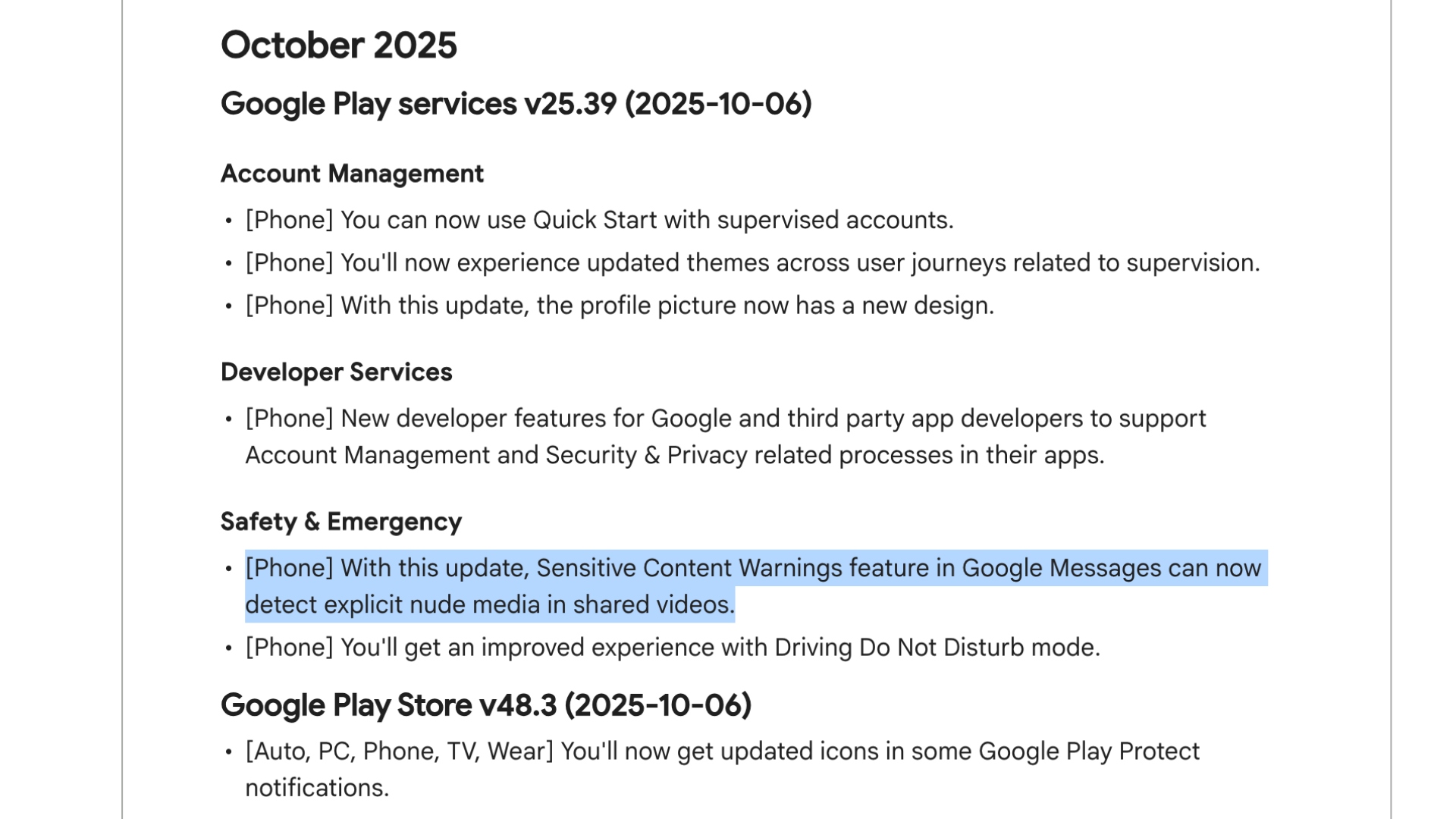 Atualização de Serviços de Play do Google outubro