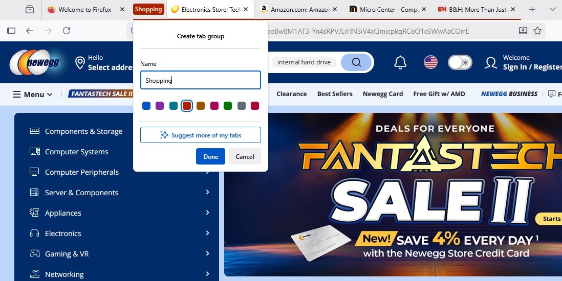 Grupo de Tab Firefox