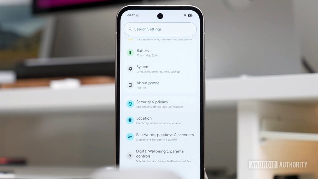 O Google escuta: os detalhes do backup retornam às configurações do Android