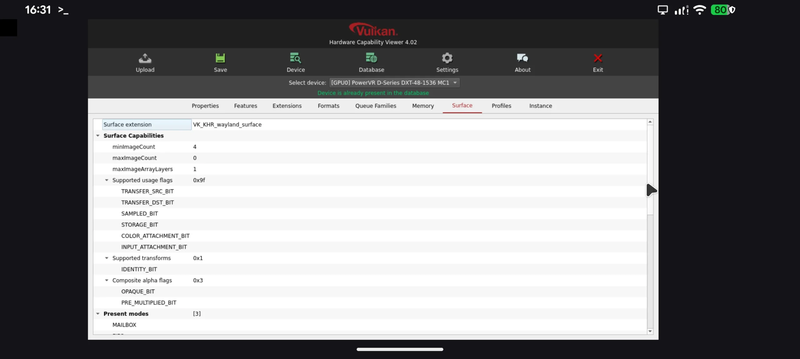 Limites de HW Vulkan rodando no Debian em um Pixel 10