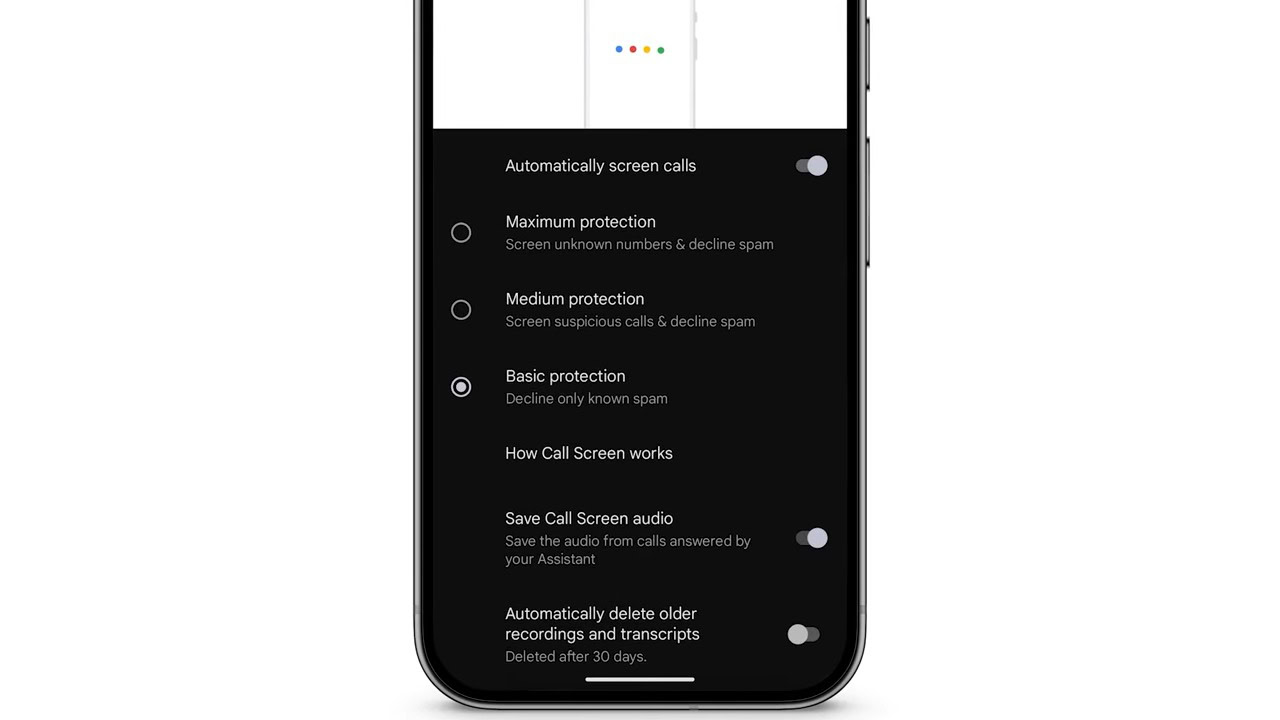 Opções de triagem de chamadas do Google Pixel