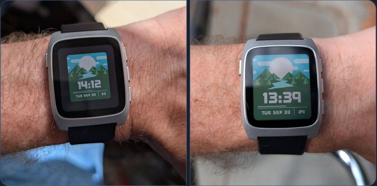 Dimensionamento do aplicativo Pebble