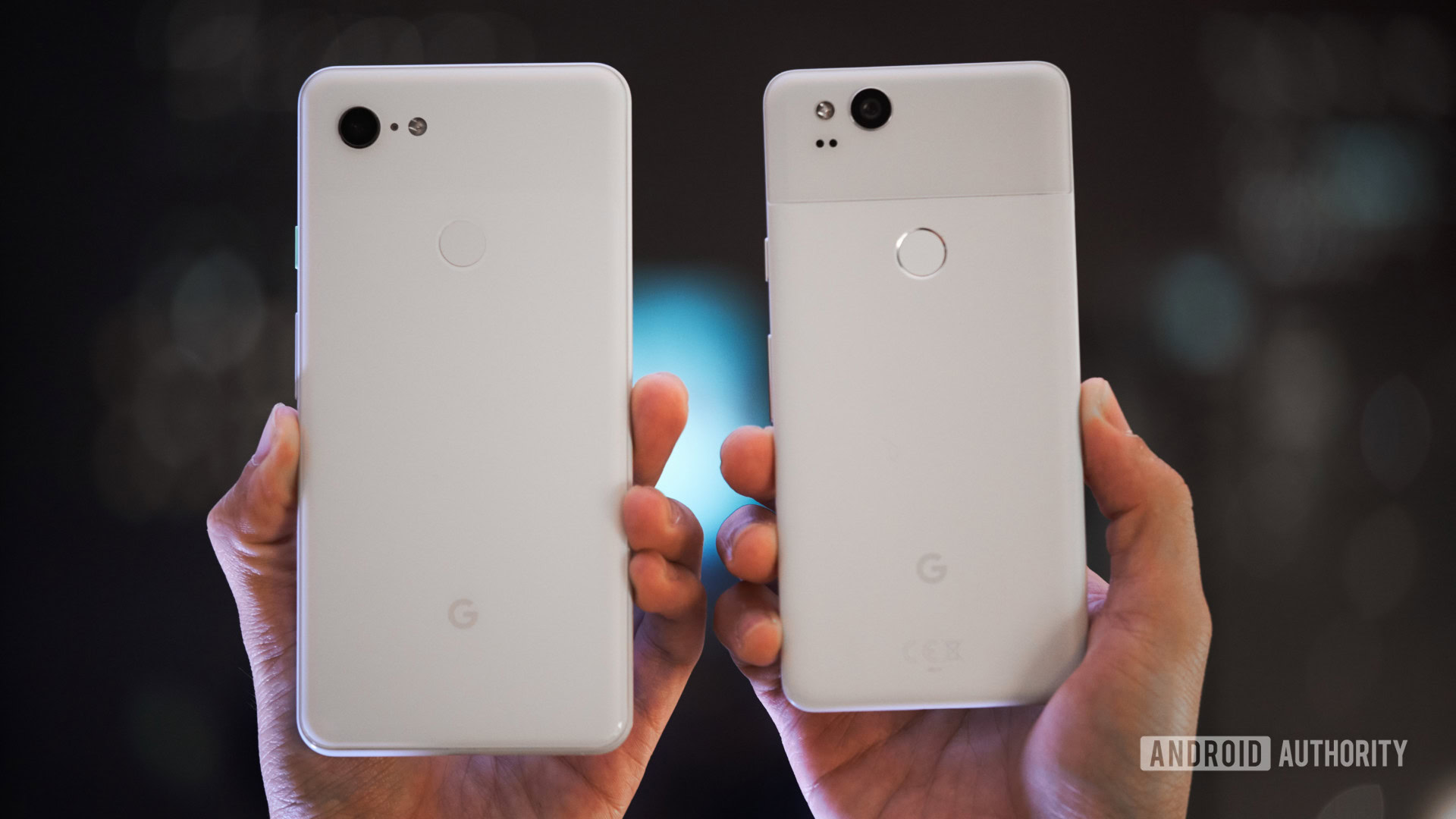 Pixel 3 XL em mãos 52 O Pixel 3 e o Pixel 3 XL ficam lado a lado.