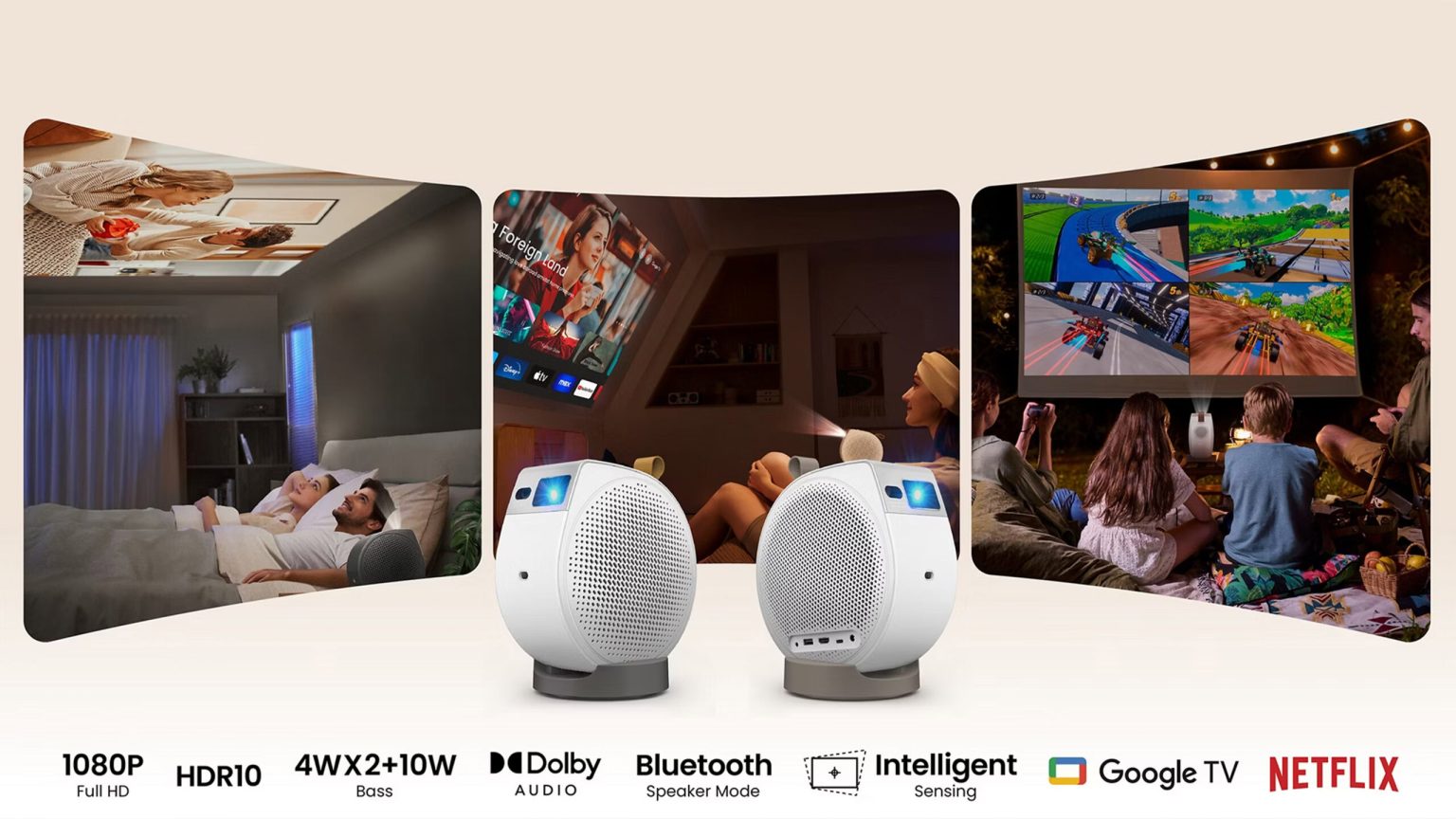 Transforme seu teto em uma tela de filme do Google TV com mais recente de Benq