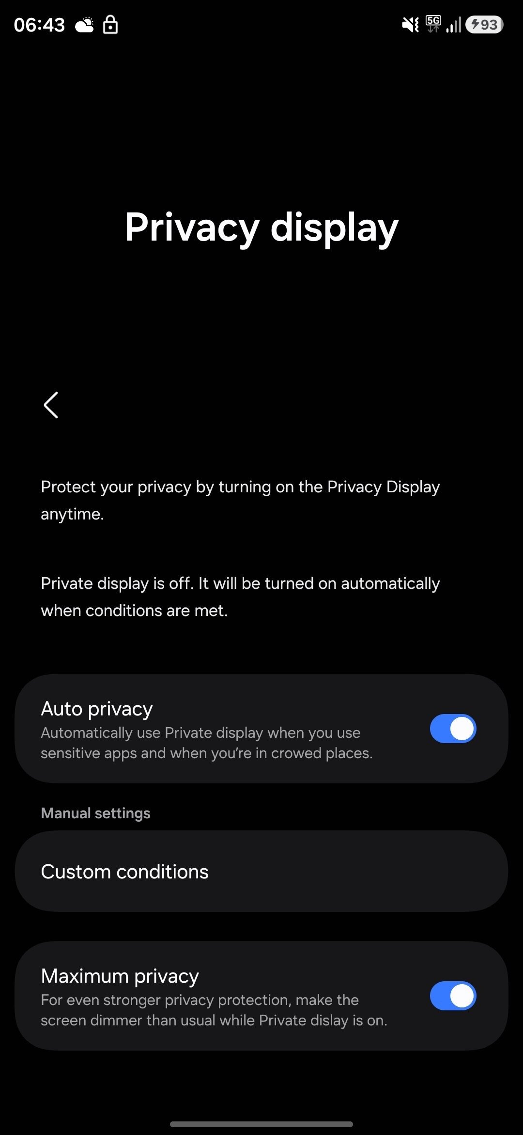 Exibição de Ultra Privacidade Galaxy S26