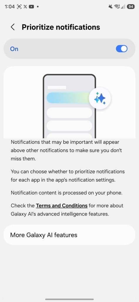 Samsung One UI 8 5 prioriza notificações