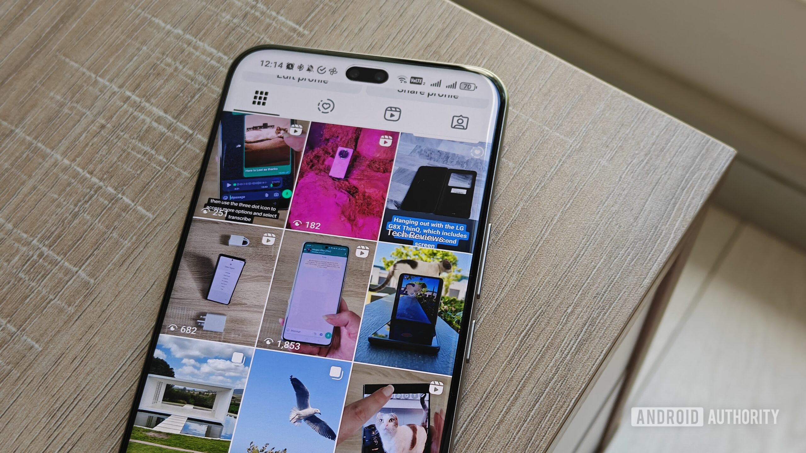 uma conta do Instagram com fotos do dispositivo uma conta do Instagram com fotos do dispositivo