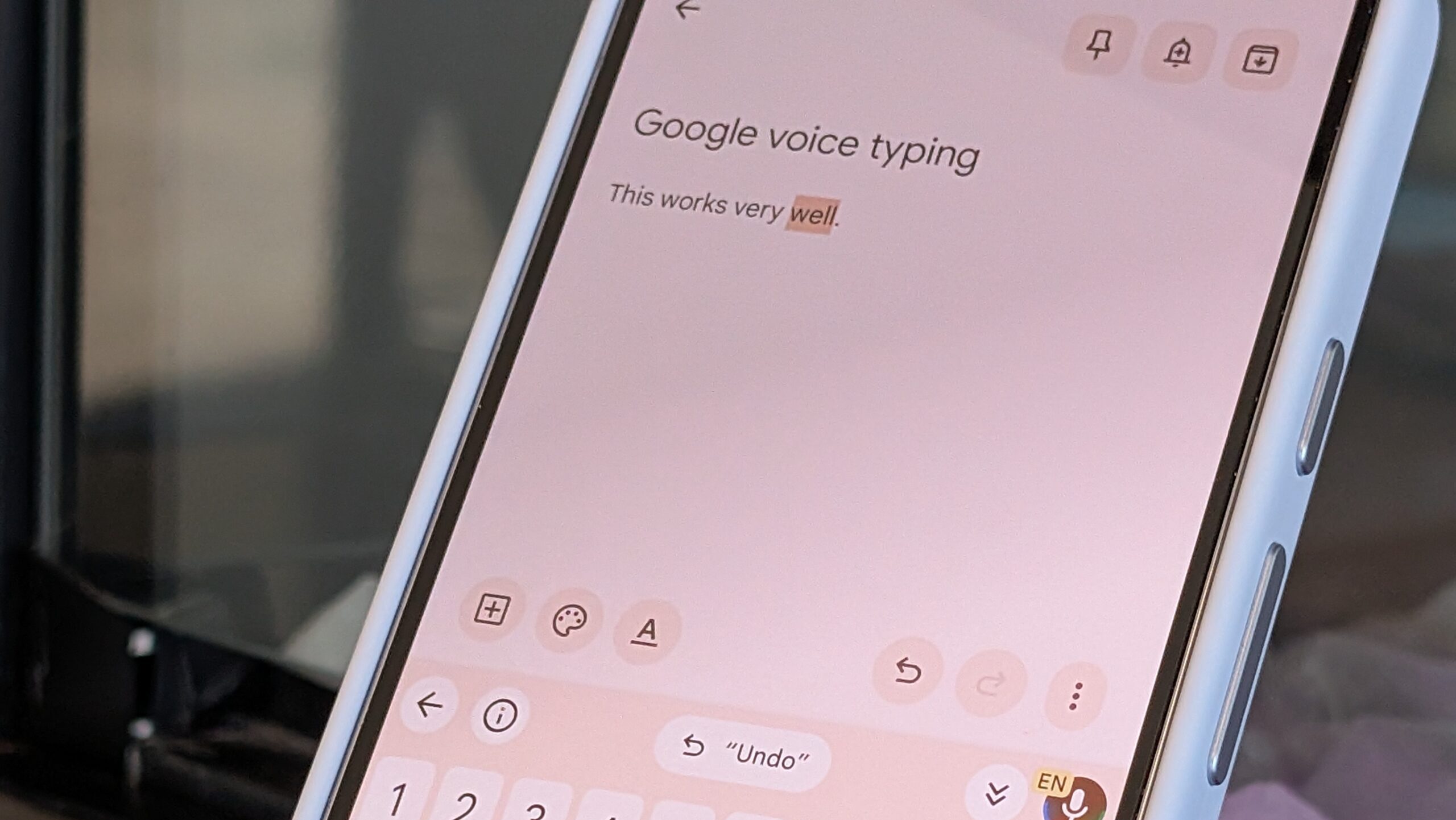Digitação por voz do Gboard no Pixel 10 Pro no Google Keep