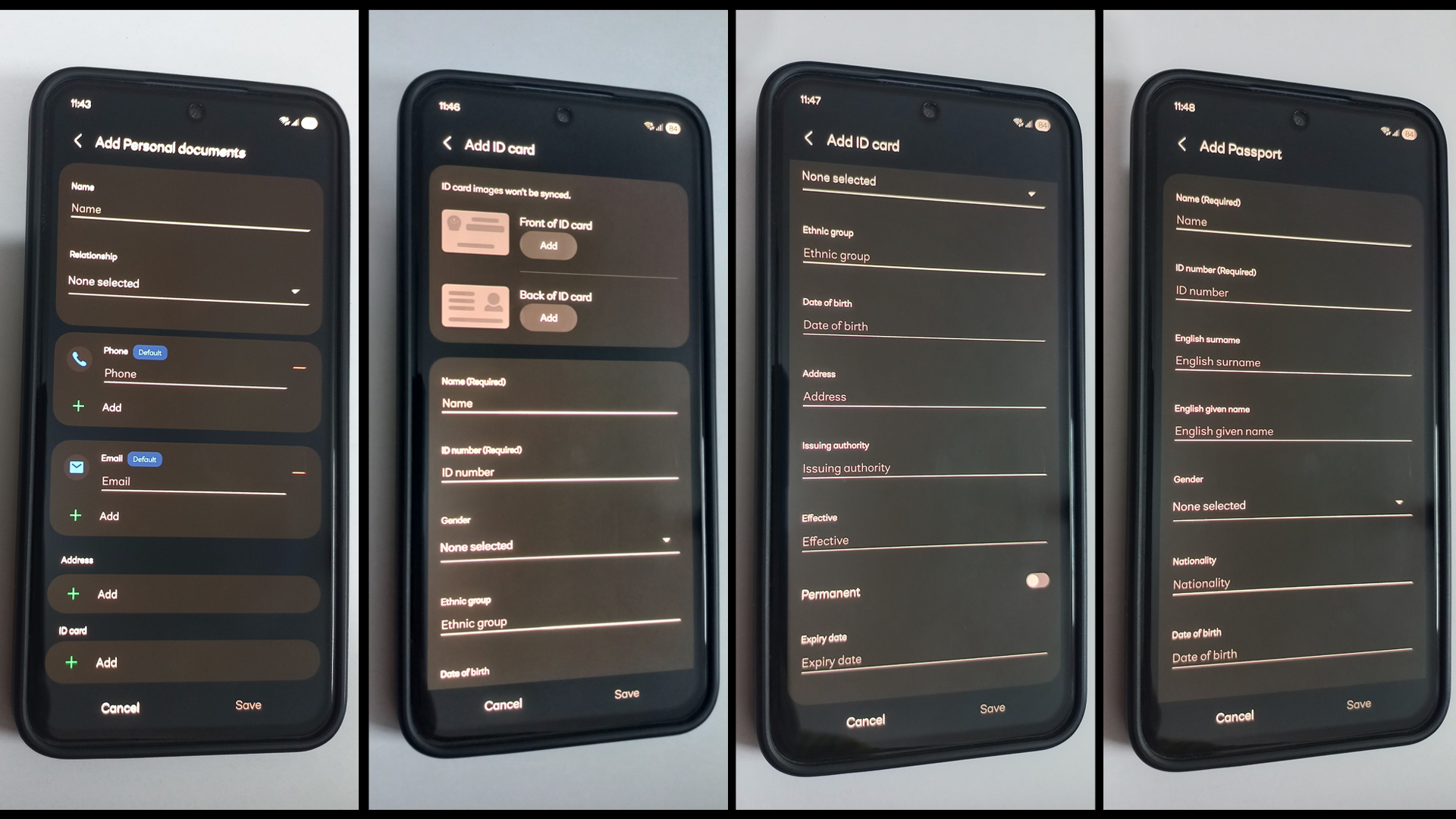 Capturas de tela vazadas do Samsung Pass para documentos pessoais, informações privadas e passaporte Capturas de tela vazadas do Samsung Pass para documentos pessoais, informações privadas e passaporte