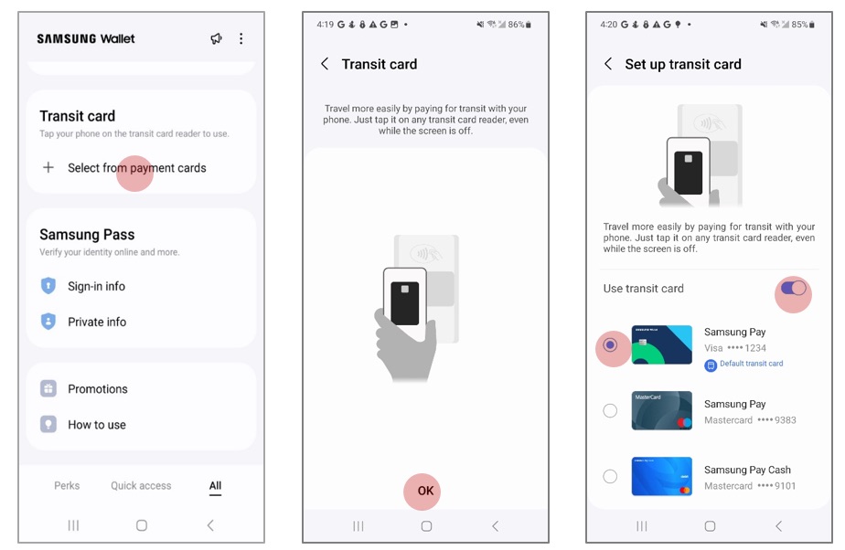 Cartão de trânsito Samsung Swallow Cartão de trânsito Samsung Swallow