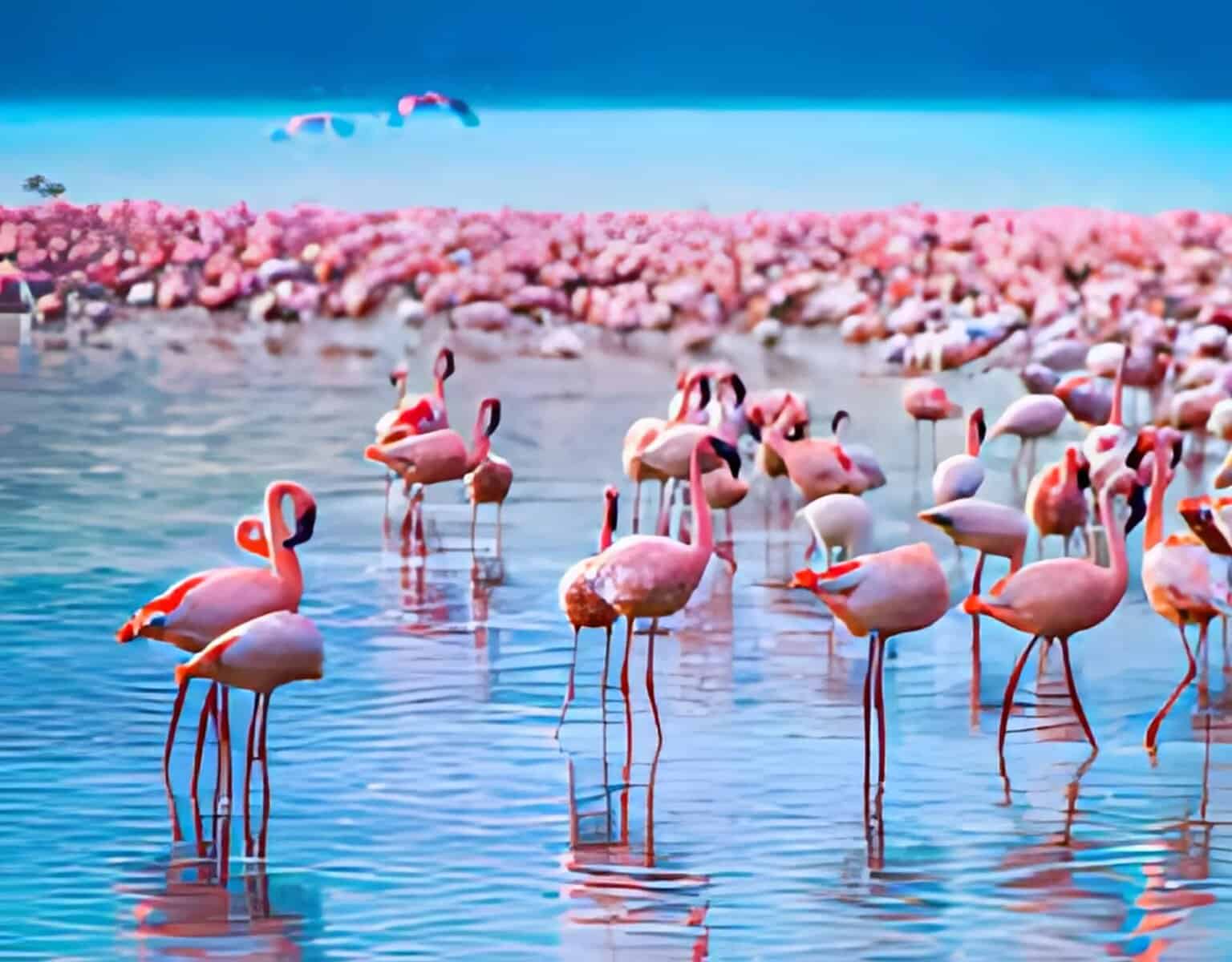 Flamingos no Lago Nakuru, Quênia