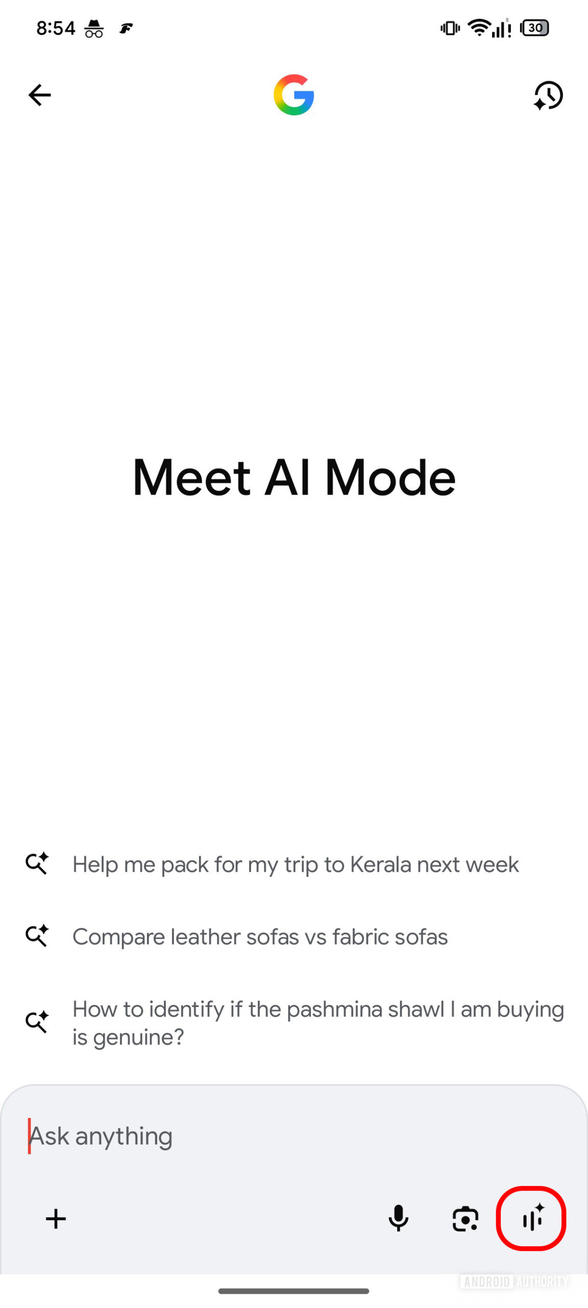 Pesquisar atalho ao vivo