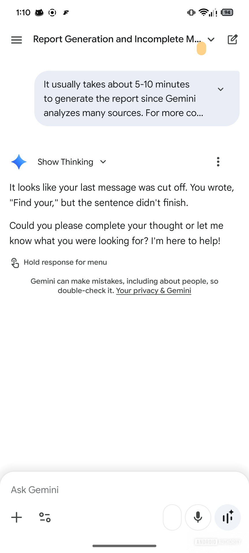 Botões de expandir e recolher Gemini (3)