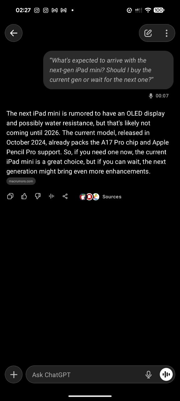 modo de voz chatgpt ipad da próxima geração