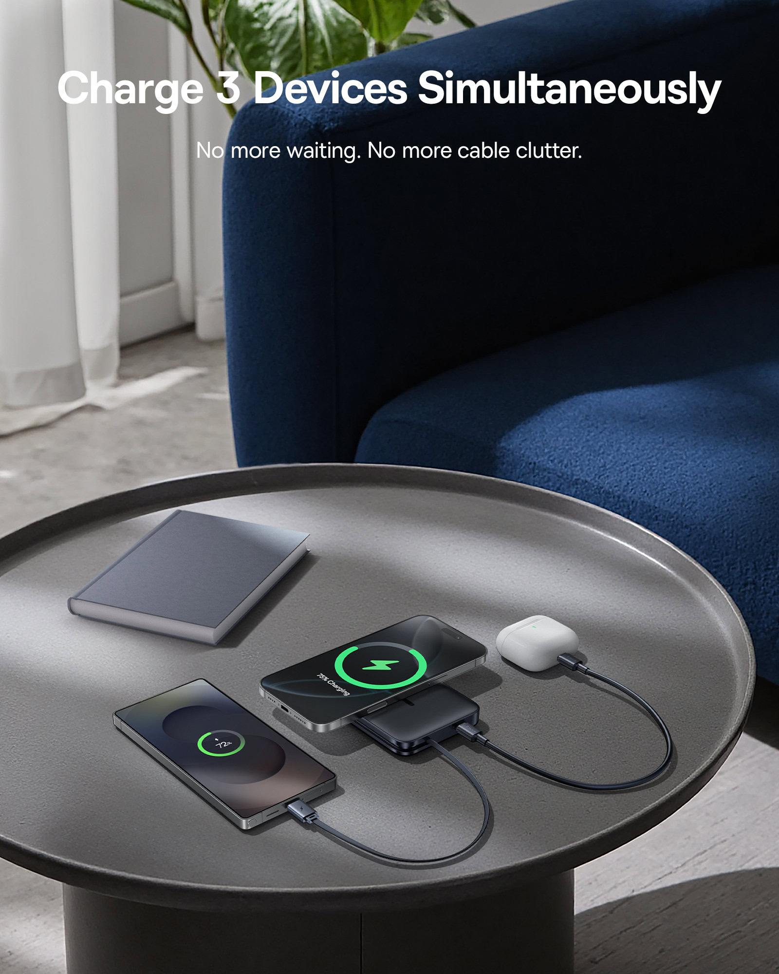 Banco de potência magnético Baseus PicoGo AM61 com cabo integrado 45W 10000mAh Banco de potência magnético Baseus PicoGo AM61 com cabo integrado 45W 10000mAh