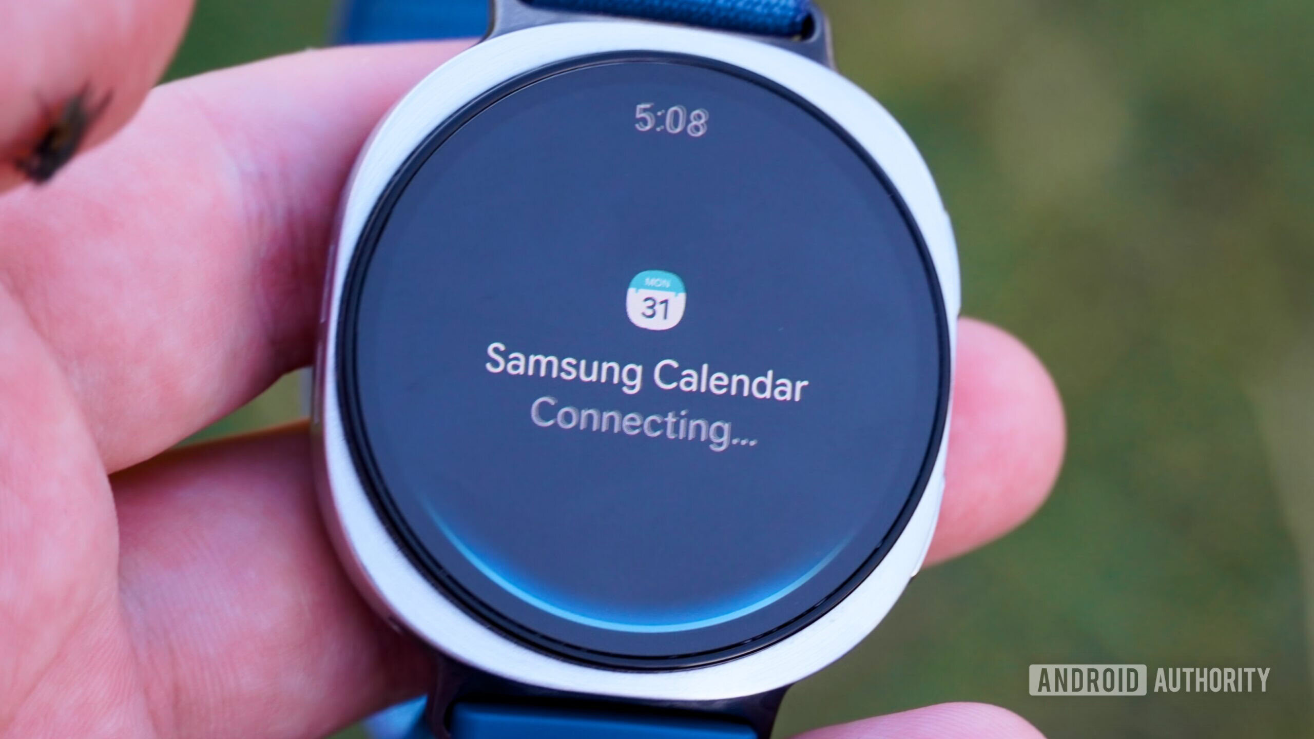 Integração Gemini com Samsung Calendar em um Galaxy Watch 8.