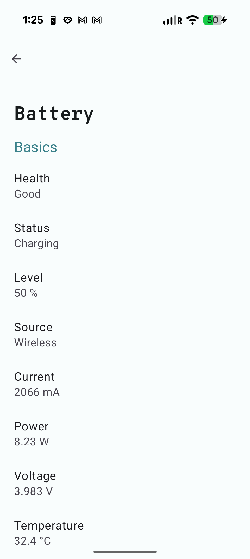 captura de tela do google pixel 9 pro inware qi antigo 10W