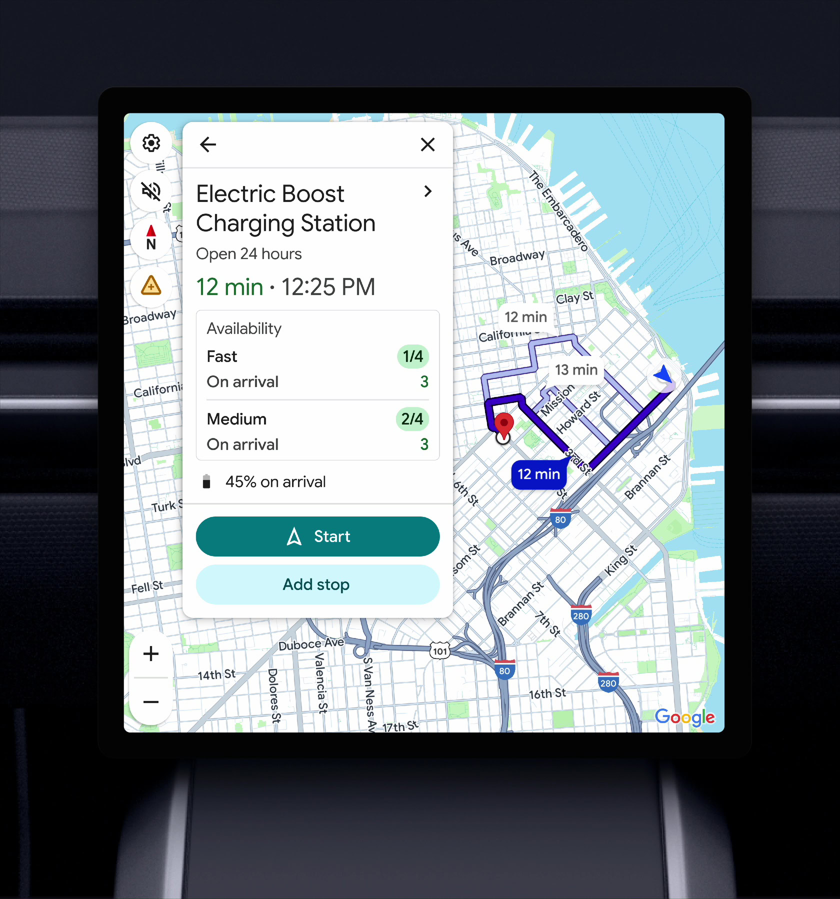 Previsões de disponibilidade do carregador EV do Google Maps (1)