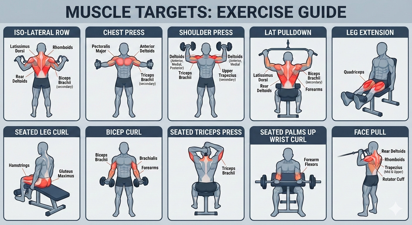 Guia visual de alvos musculares