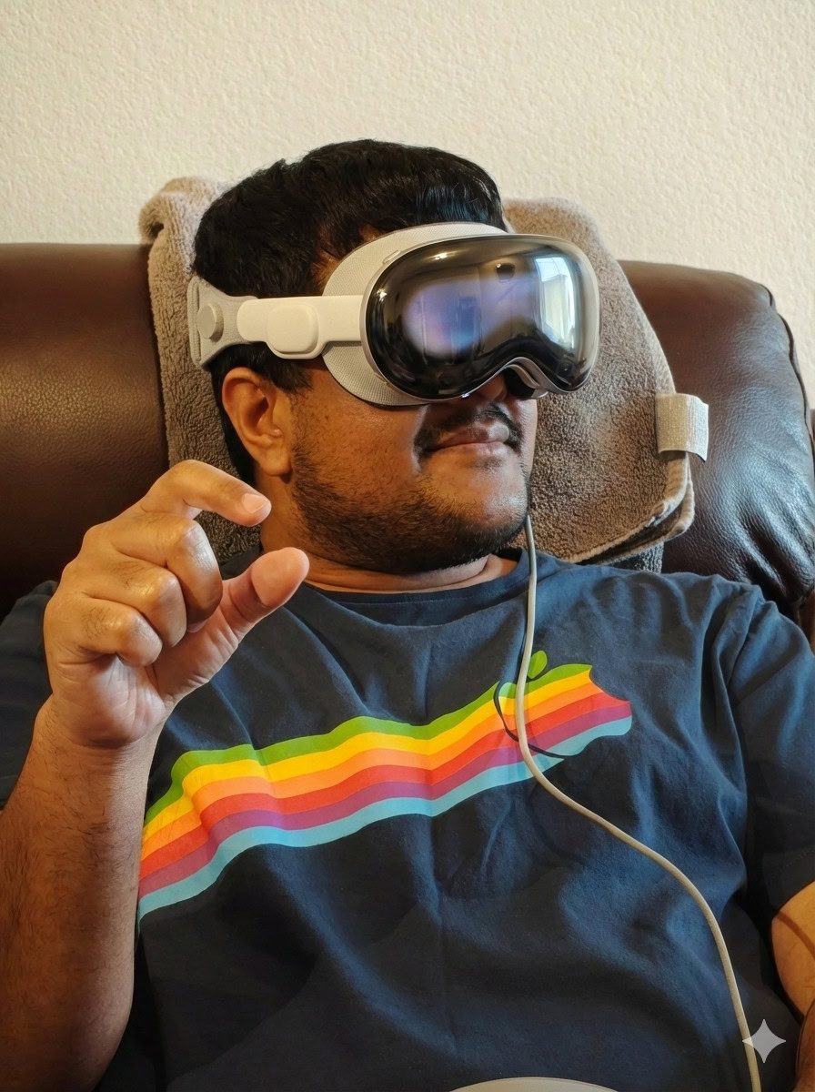 Eu usando um Apple Vision Pro