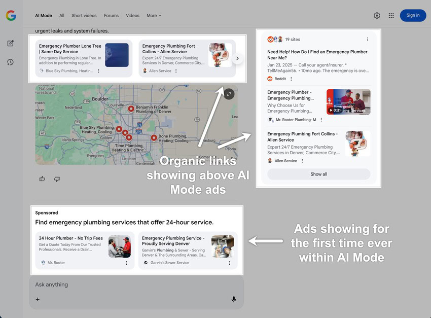 Anúncios do modo AI da Pesquisa Google 2 Anúncios do modo AI da Pesquisa Google 2