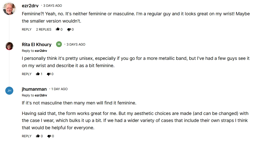 Comentários do leitor sobre a linguagem de design do Pixel Watch (4)