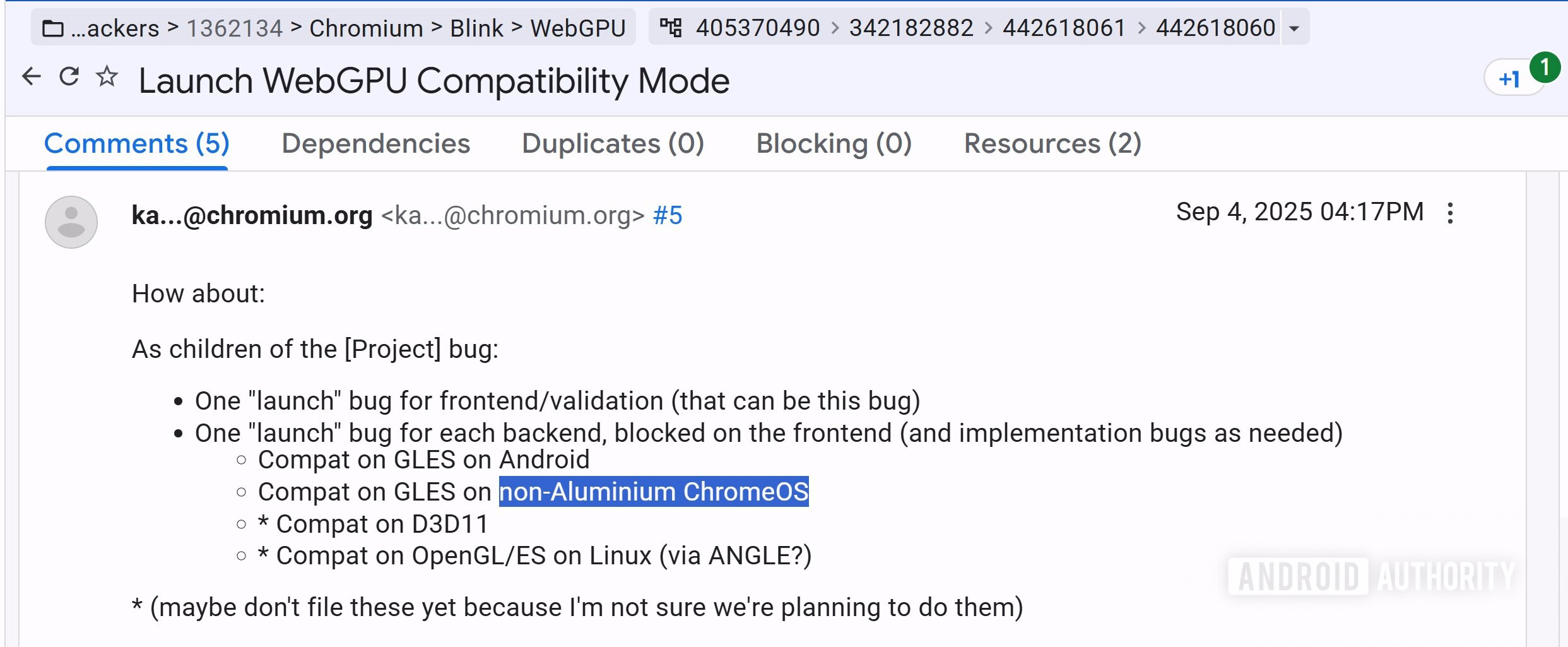 Referência do ChromeOS sem alumínio