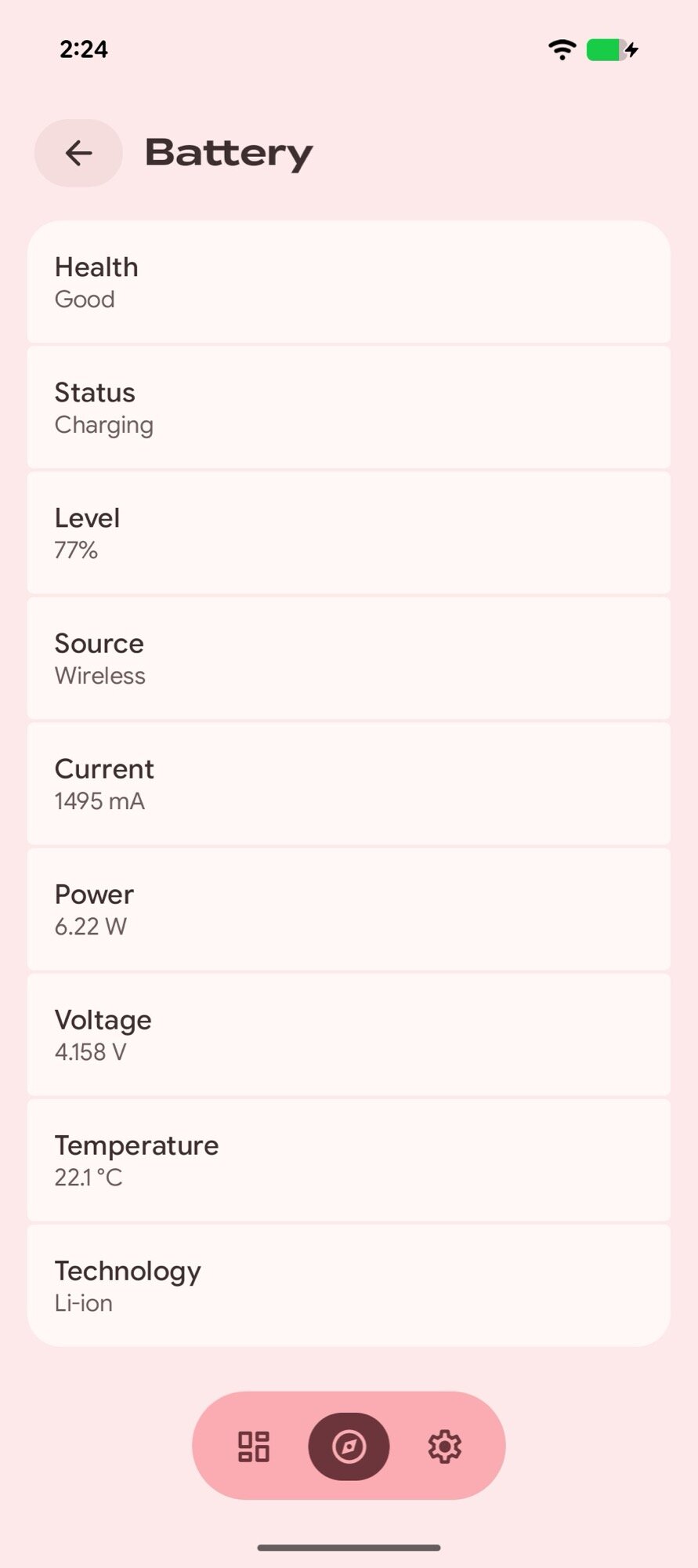 captura de tela do google pixel 9a inware qi antigo 15W