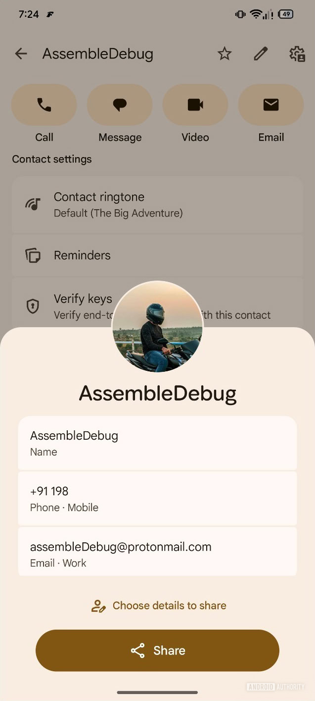 Novo compartilhamento vcf 1 dos Contatos do Google