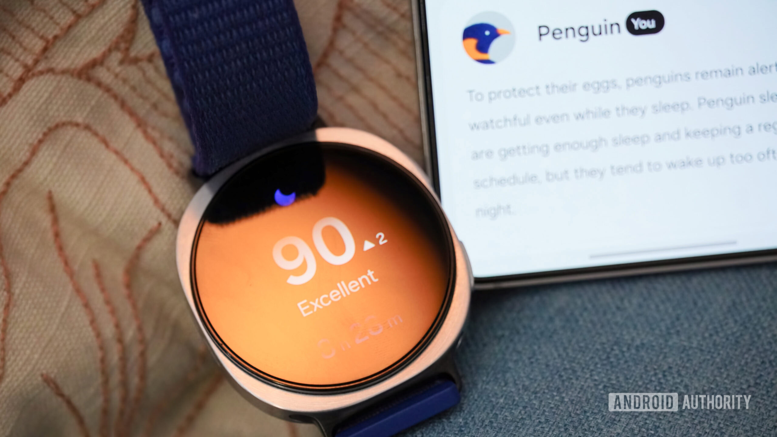 Relógio Galaxy 8 AA 8 A pontuação do sono em um Samsung Galaxy Watch 8.
