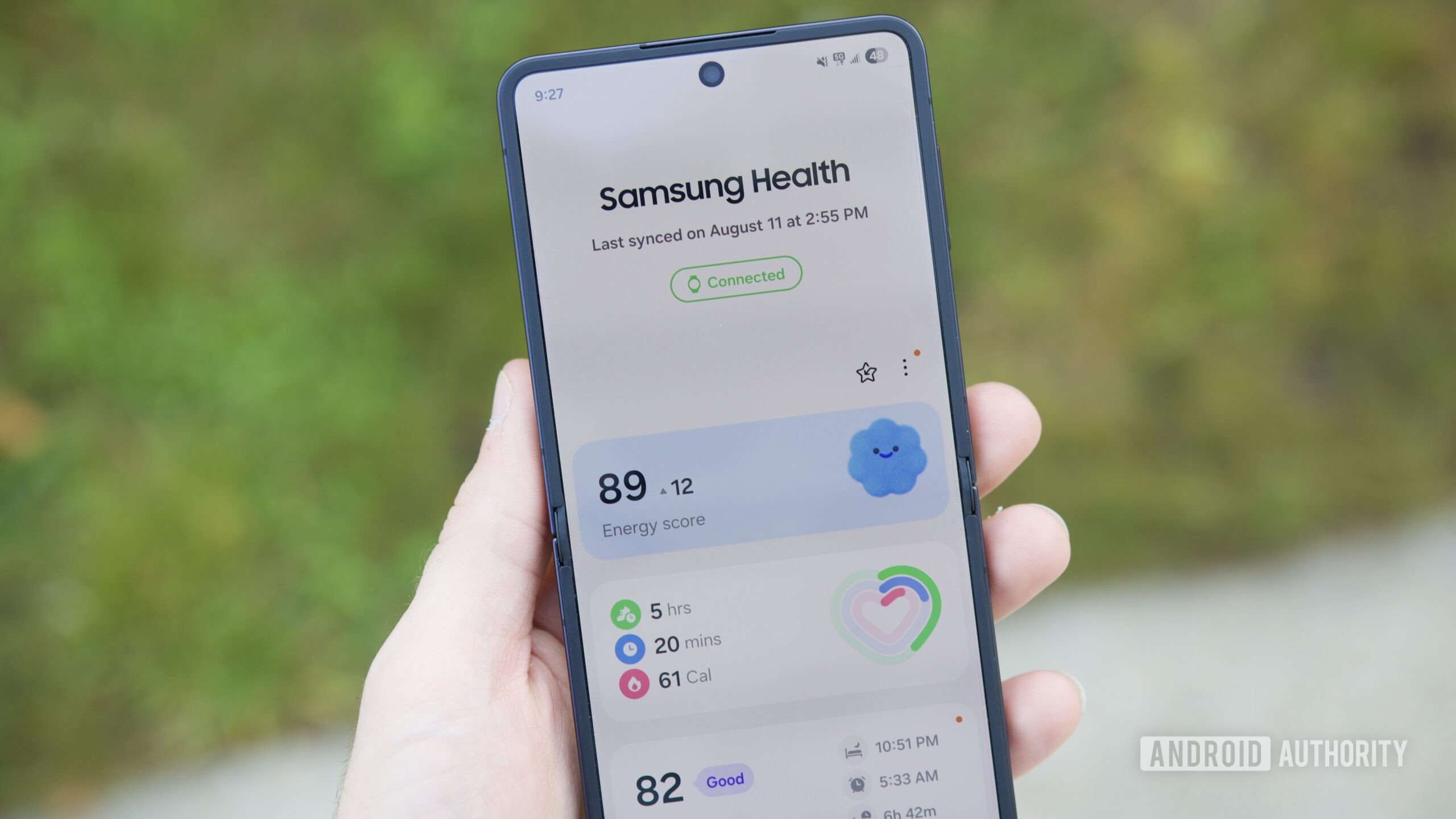 Aplicativo Samsung Health em execução em um telefone Samsung.