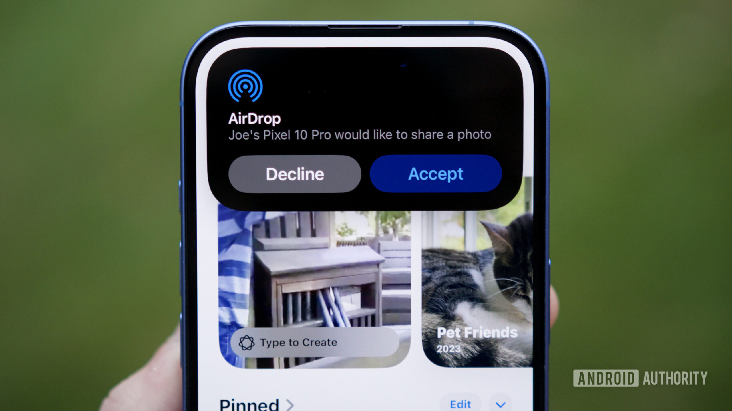 airdrop compartilhamento rápido herói 13 Notificação AirDrop de um Pixel usando Quick Share.