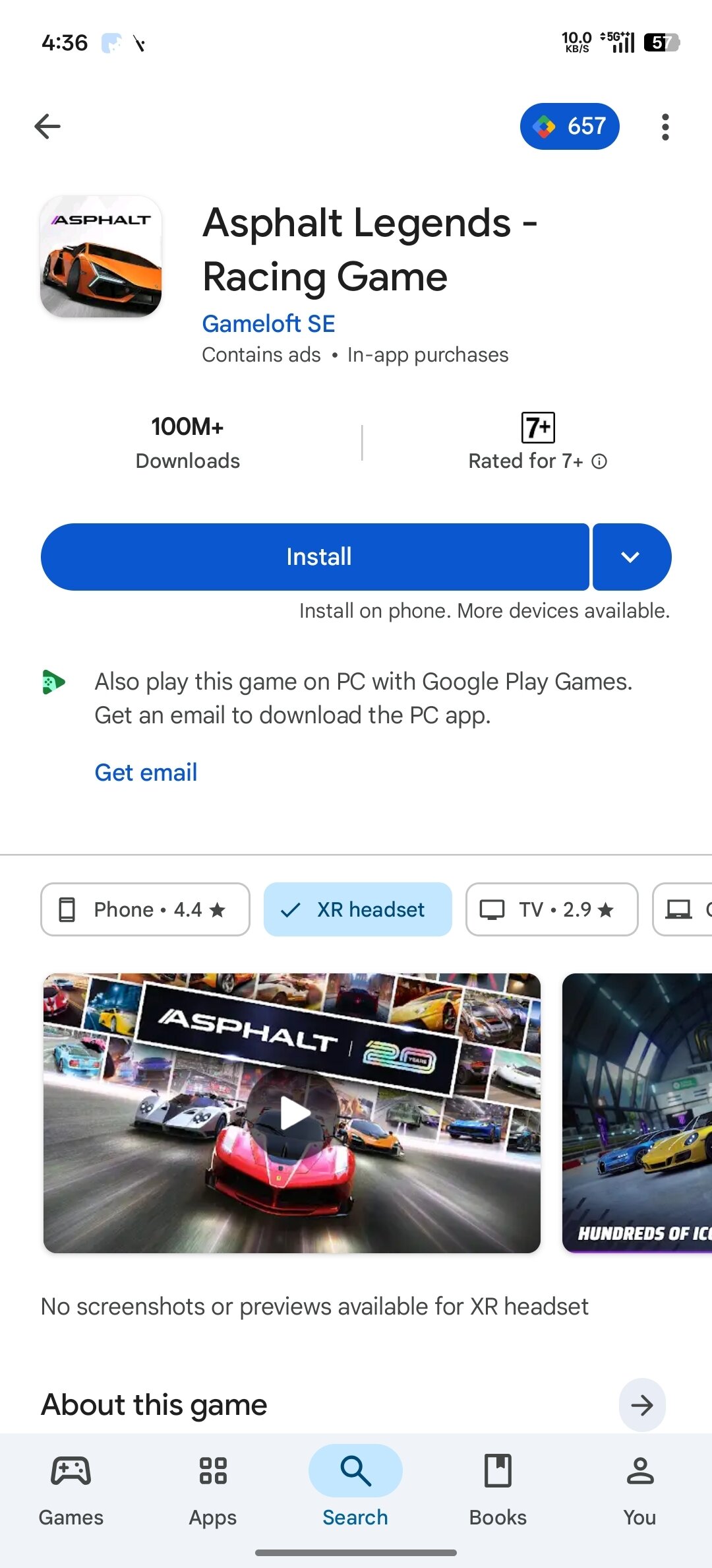 Mudanças no XR da Google Play Store
