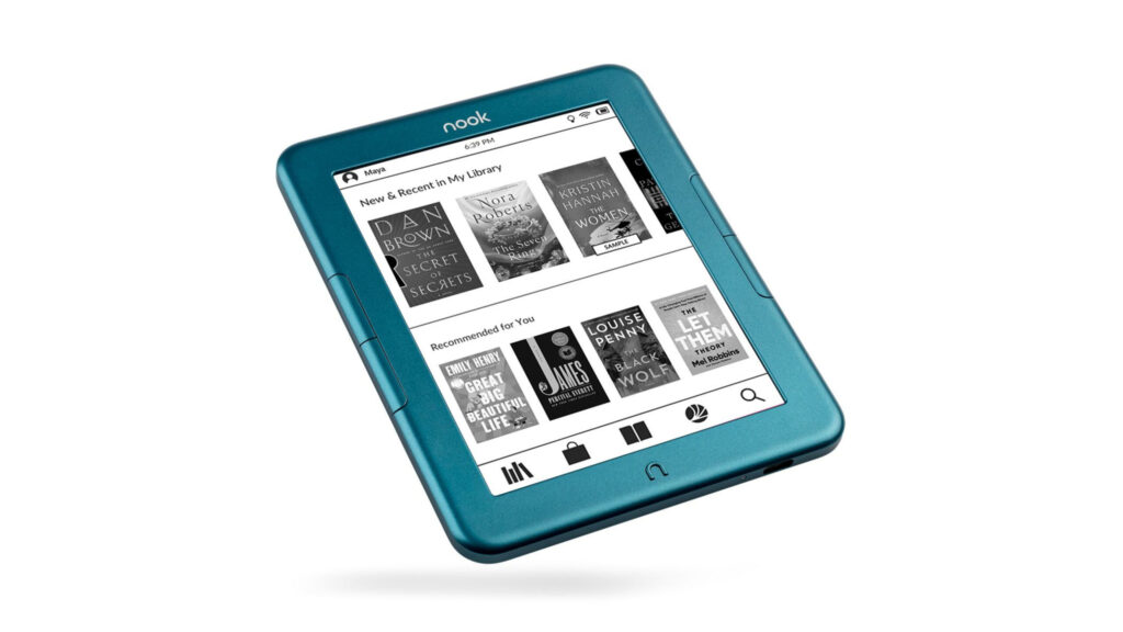 NOOK GlowLight 4 pousa em Ocean Teal antes da próxima atualização do e-reader