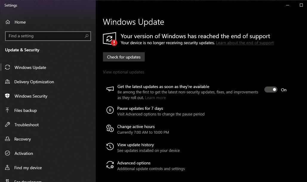Atualização do Windows