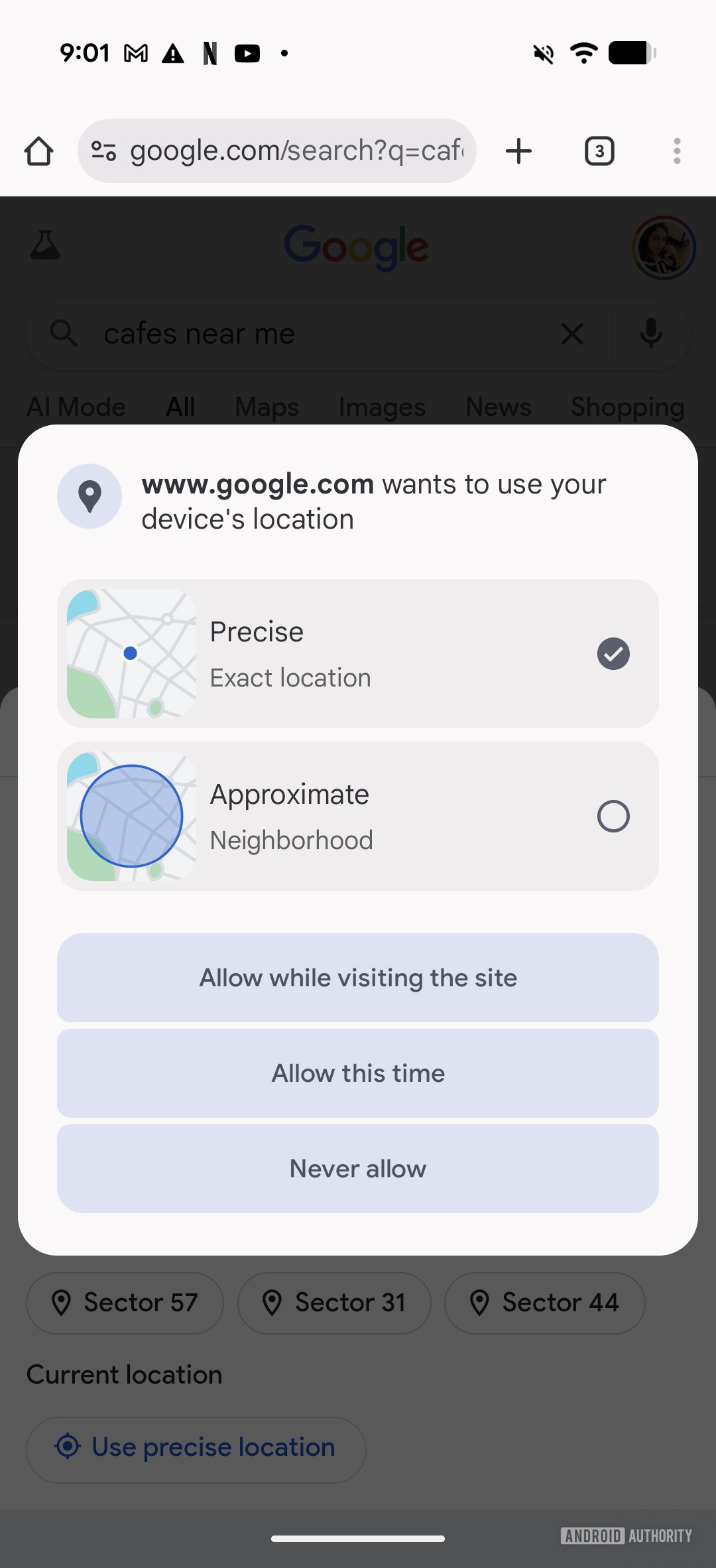 Localização aproximada do Google Chrome Localização aproximada do Google Chrome