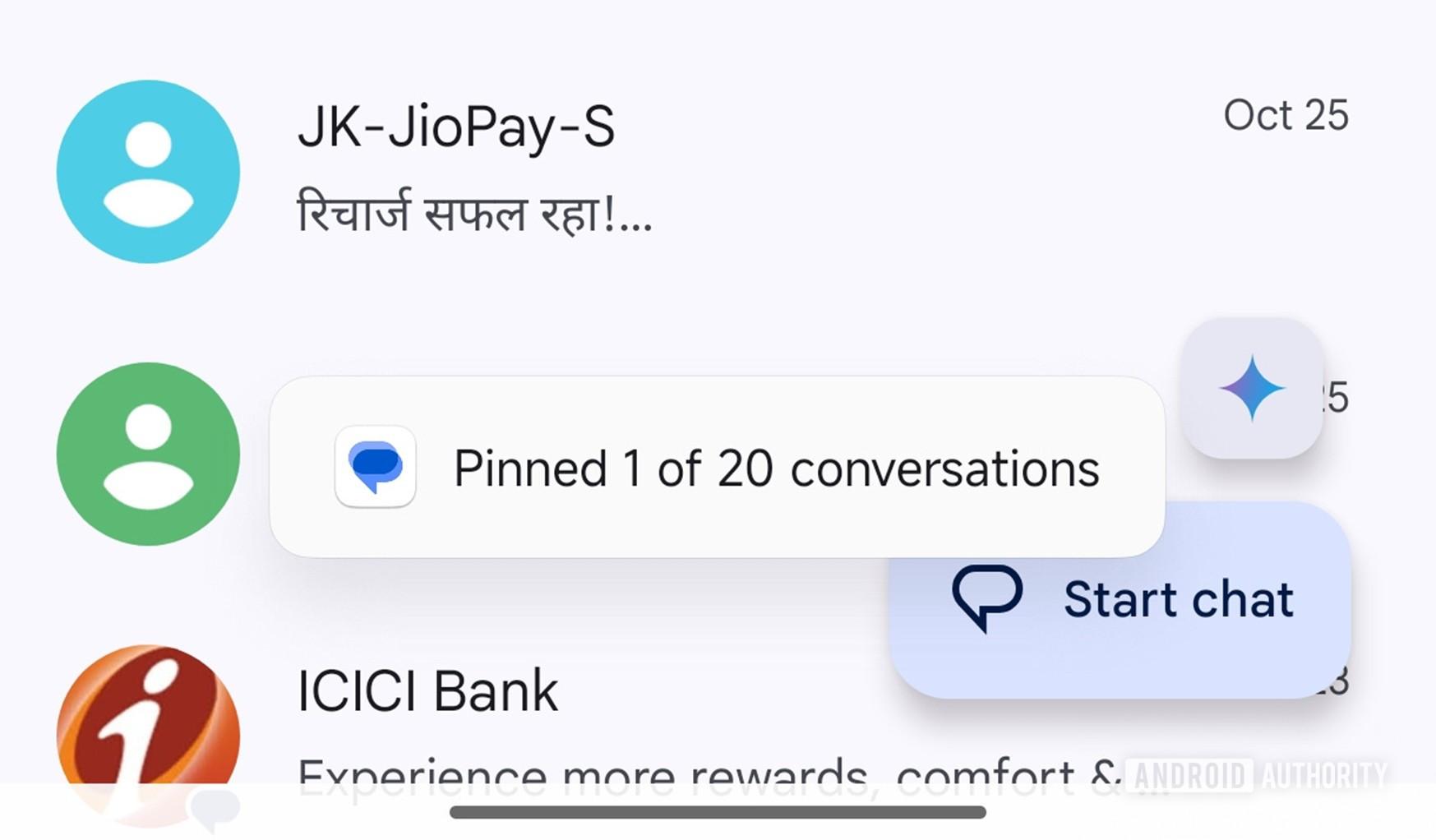 Mensagens do Google 20 conversas fixadas Mensagens do Google 20 conversas fixadas