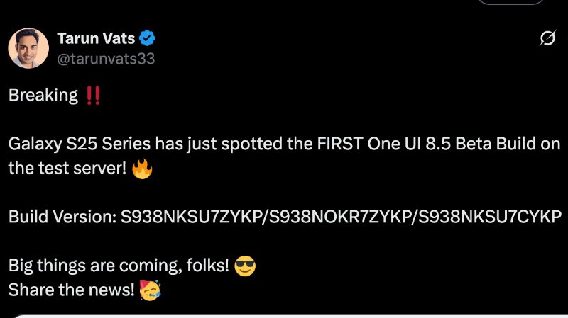 Uma versão beta da UI 8 5