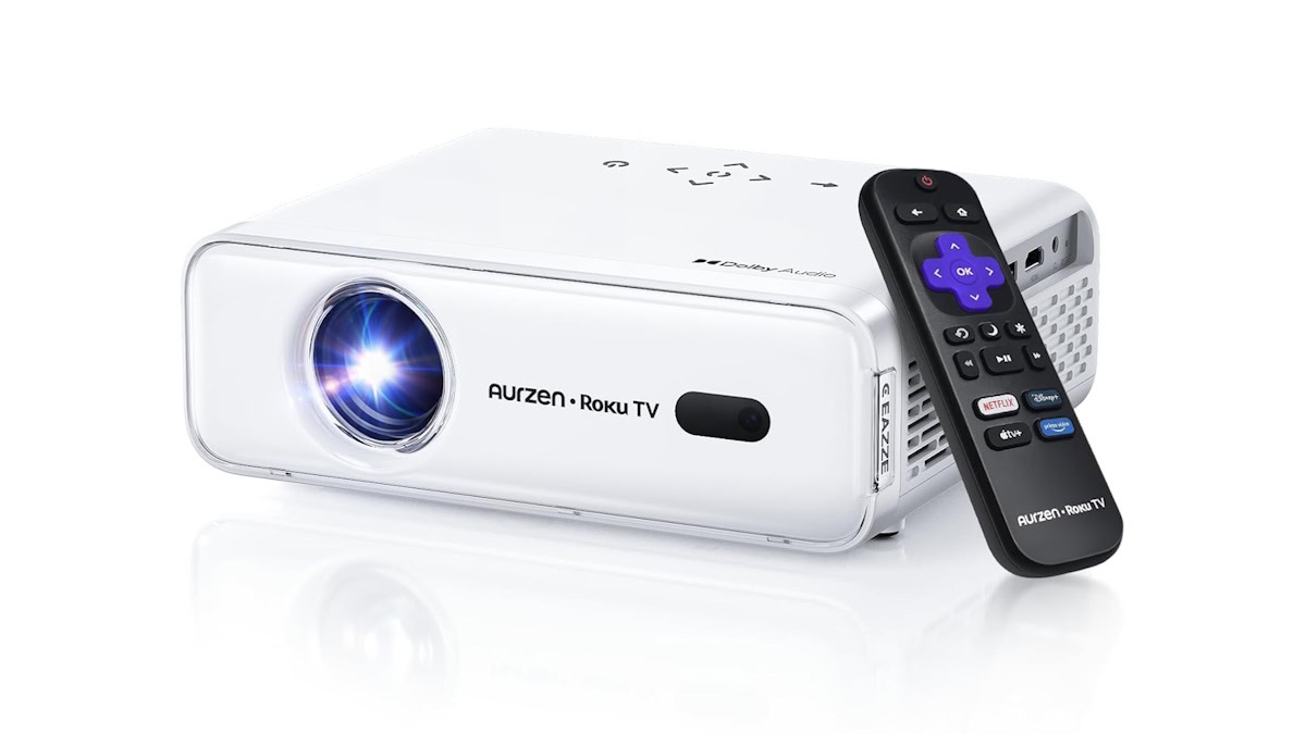Projetor inteligente Aurzen Roku TV EAZZE D1R