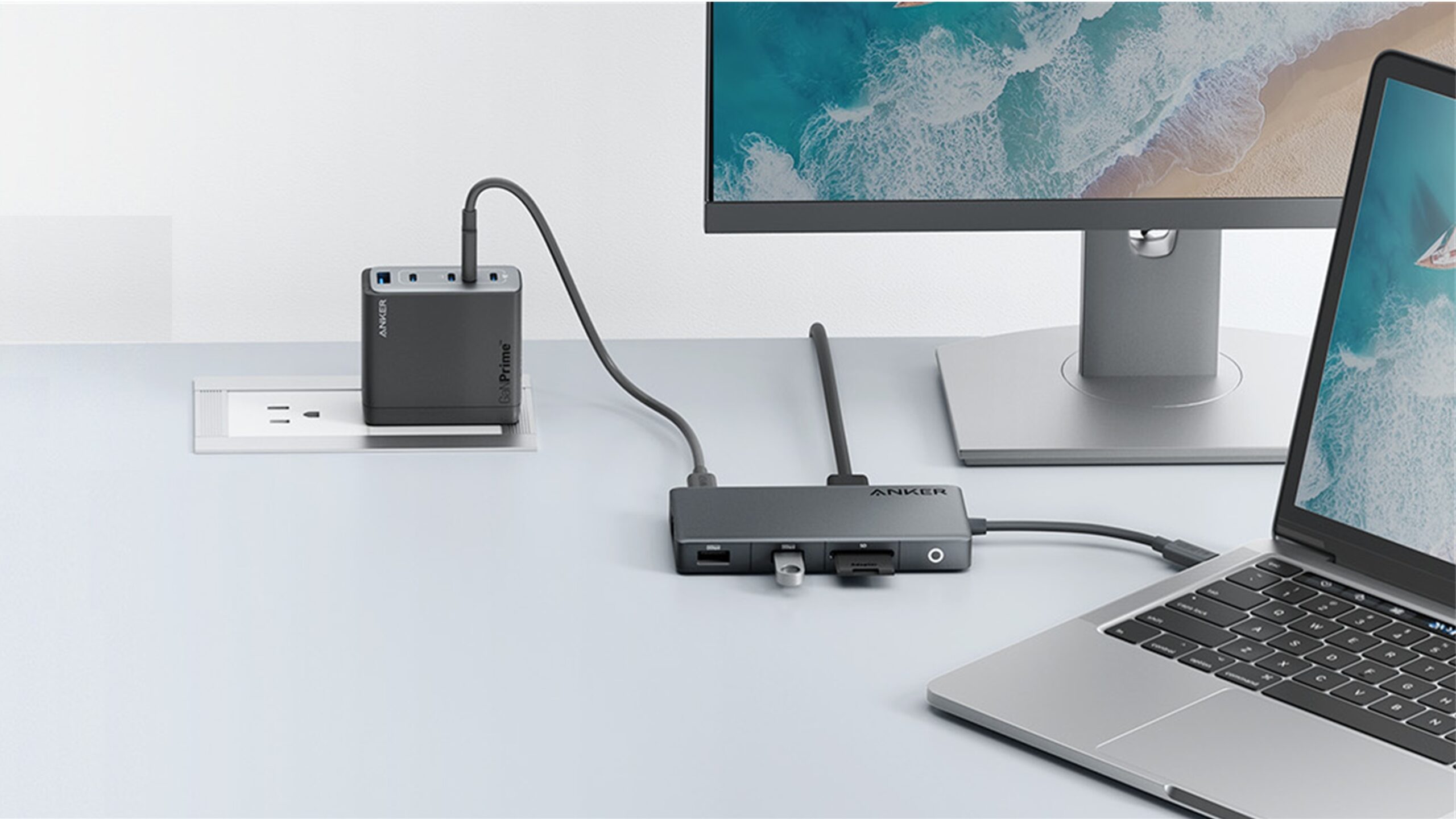 Hub Anker USB C (7 em 1, 4K HDMI) Pressione Imagem Hub Anker USB C (7 em 1, 4K HDMI) Pressione Imagem