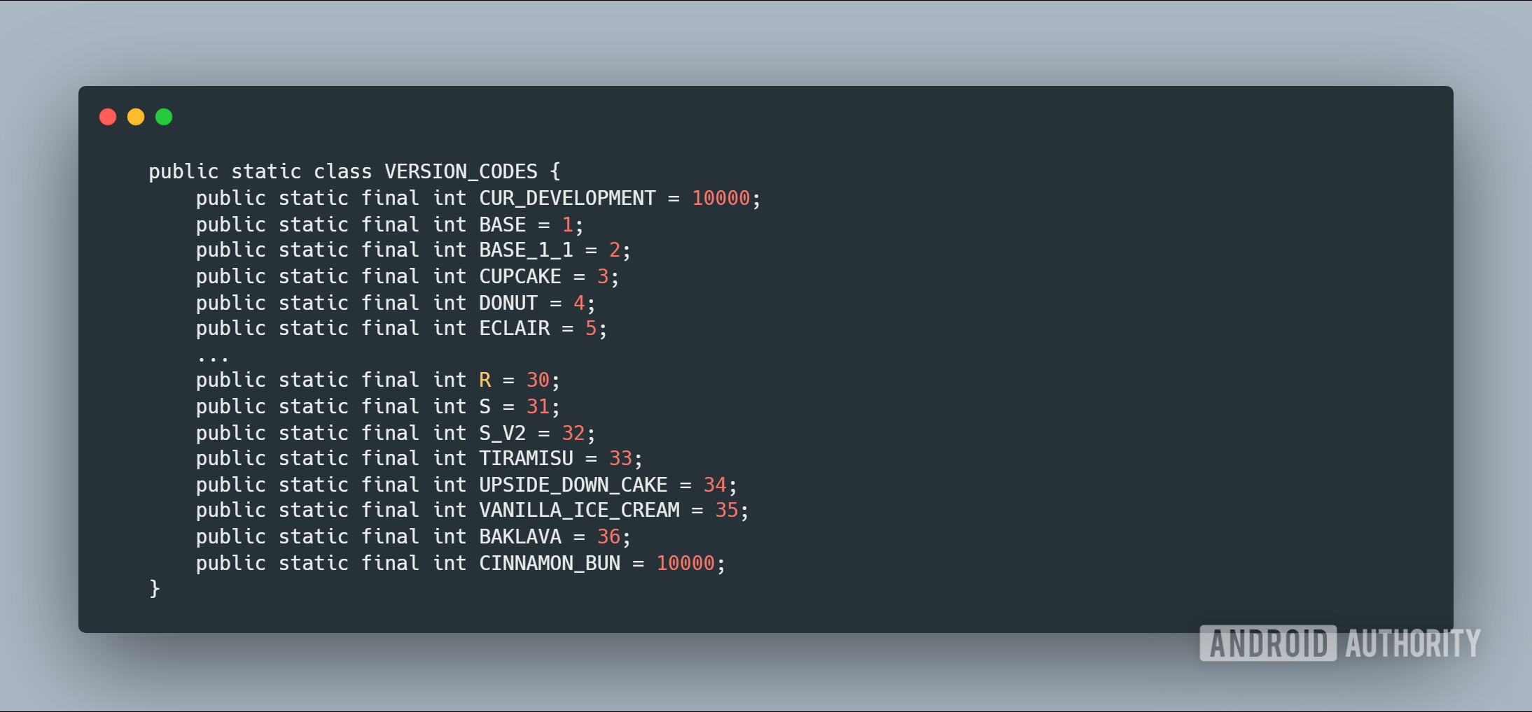 Códigos de versão do Android em android.os.build Códigos de versão do Android em android.os.build