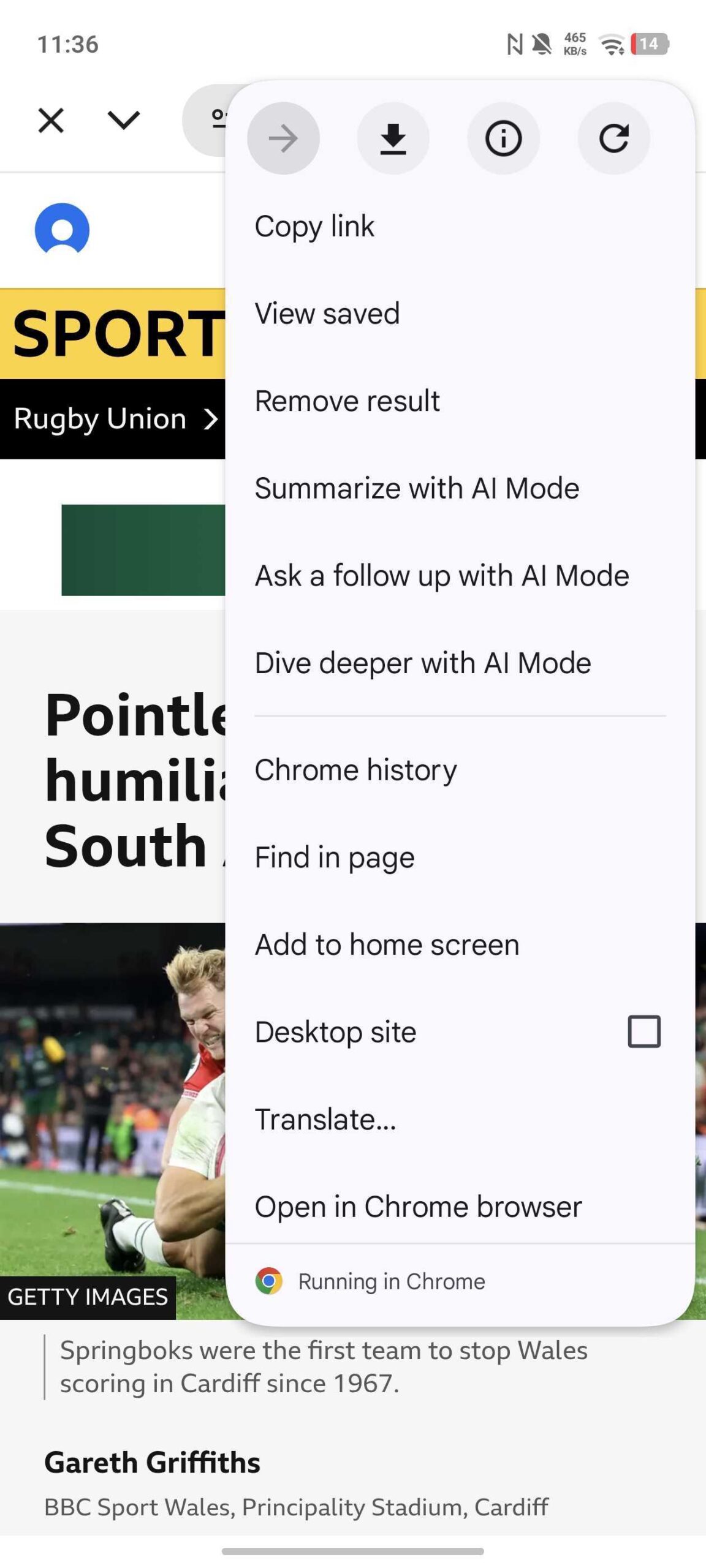 Opções 2 do modo Google Discover AI
