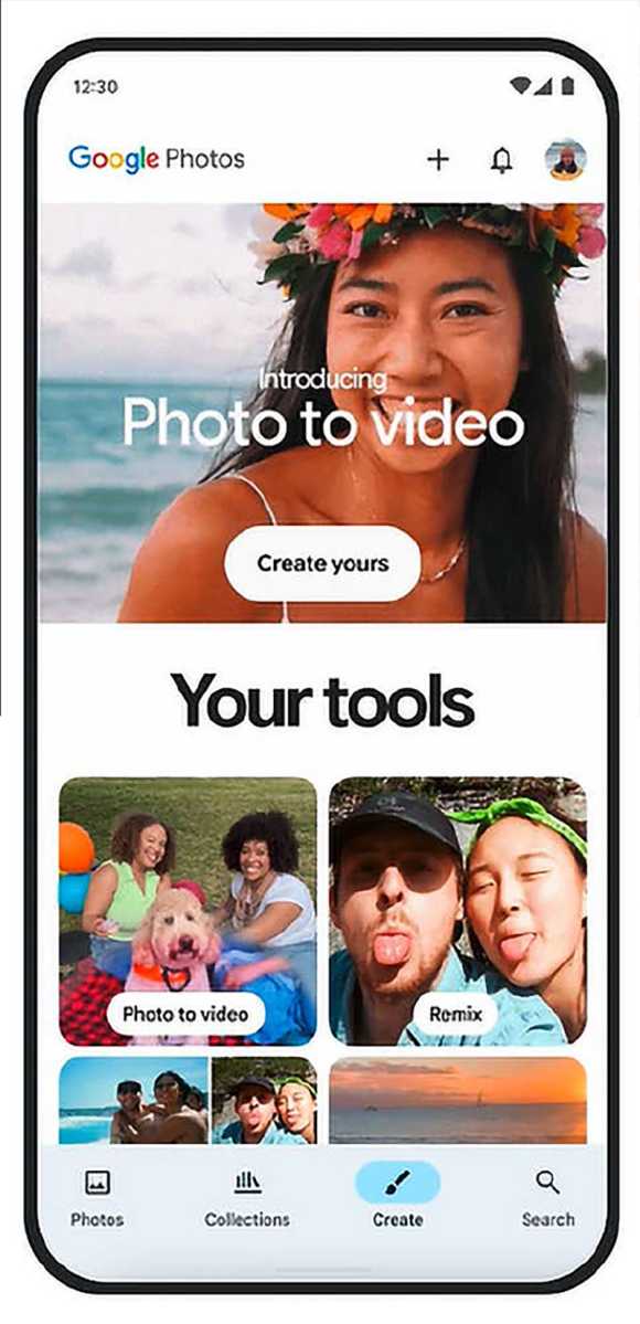 A IA generativa também será usada em uma das próximas versões do Google Fotos. Você pode então usá-lo para criar vídeos a partir de fotos, adicionar novos elementos de imagem e fazer mais alterações estilísticas nas gravações.